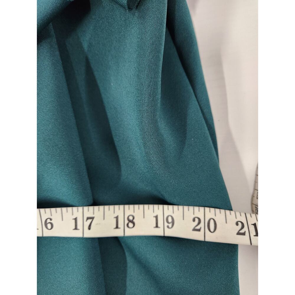 Xscape Women's Long Off Shoulder Sweetheart Neck Side Ruffle Gown, Sz 14P Hunter - Picture 8 of 14